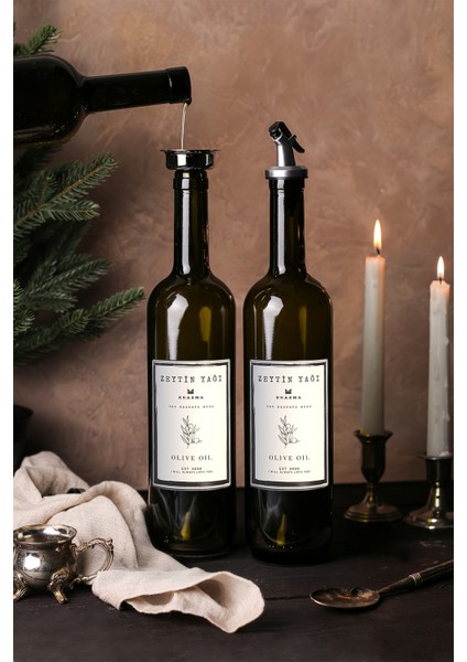 Yeşil 2'li 750 ml Zeytinyağı Şişesi Yağdanlık Seti fırsatları