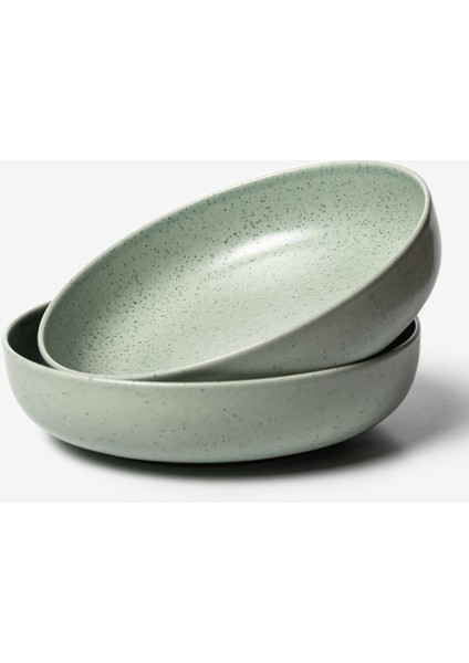 Çiftli 20 cm Yeşil Seramik Kase Takımı, Renkli ve Şık Tasarım