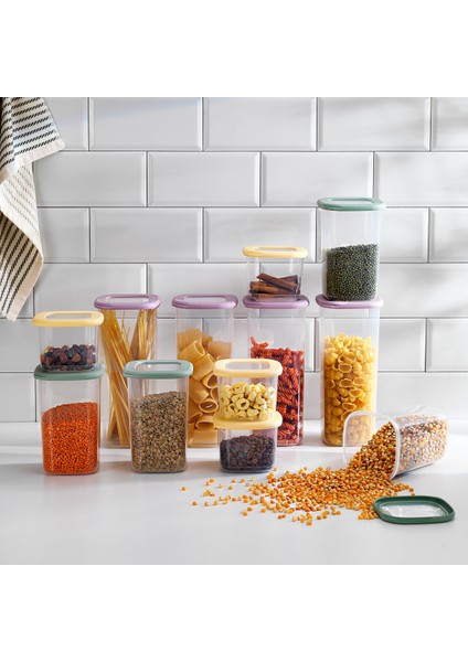 12'li Çok Renkli Saklama Kabı Seti, Pratik ve Şık Mutfak Gereçleri