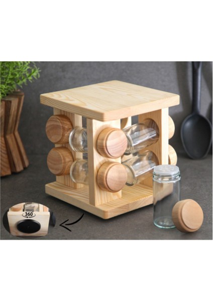 8'li Dönerli Baharat Takımı, Renkli ve Şık Baharat Seti