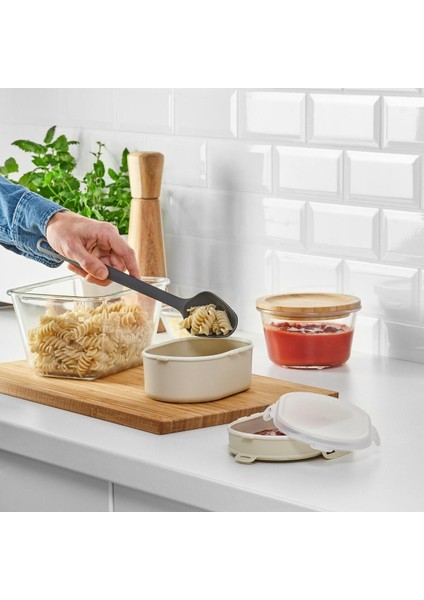 Açık Gri-Bej Saklama Kabı Seti, 2'li, 0.2-0.6 Lt modelleri