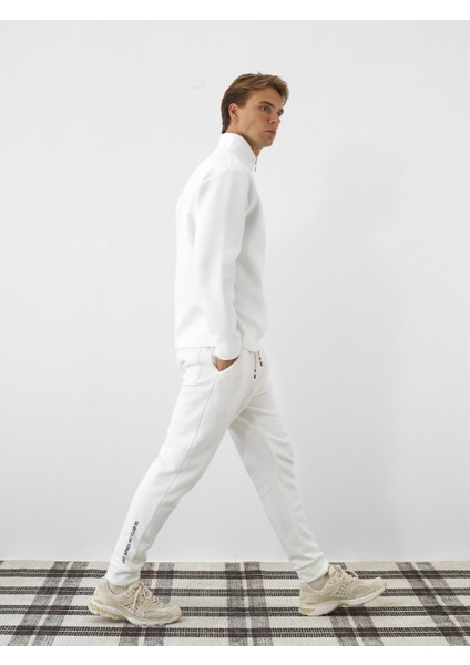 Erkek Ekru Pamuk Dokulu Regular Fit Sweatshirt modelleri