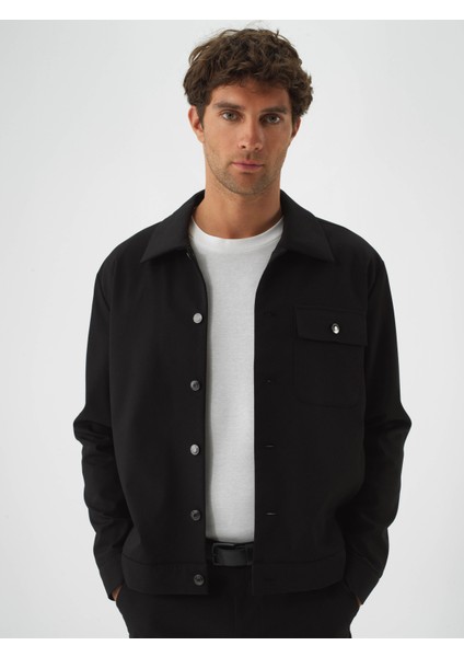 Erkek Siyah Pamuk Dokulu Regular Fit Ceket fiyatları