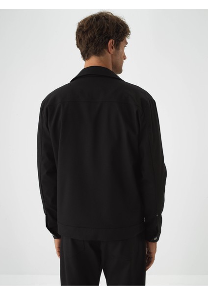 Erkek Siyah Pamuk Dokulu Regular Fit Ceket fırsatları