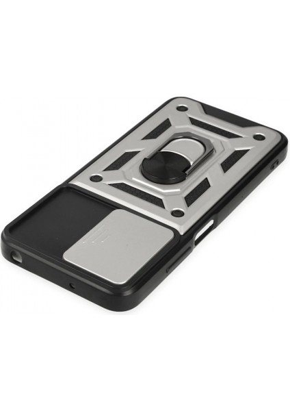 Xiaomi Poco M5 Kılıf Pars Lens Yüzüklü Silikon - Gümüş fırsatları