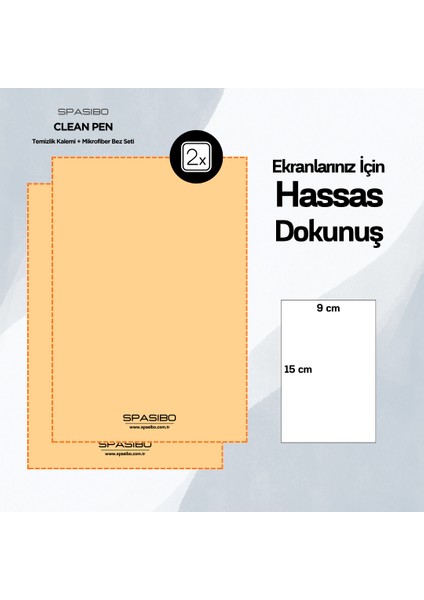 Clean Kit | Telefon, Airpods, Tablet ve Oyun Konsolları Için 2’si 1 Arada Temizlik Kalemi + Mikrofiber Bez Seti fırsatları