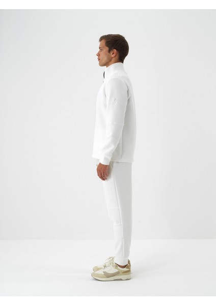 Erkek Ekru Pamuk Dokulu Regular Fit Sweatshirt modelleri