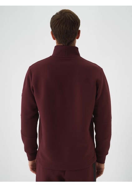 Erkek Bordo Pamuk Dokulu Regular Fit Sweatshirt indirimleri