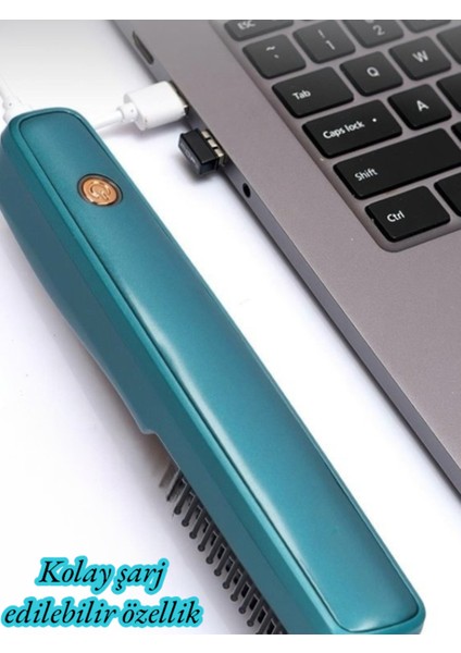 Taşınabilir Hızlı Isınan Kablosuz Saç Düzleştirici Tarak Mavi fırsatları