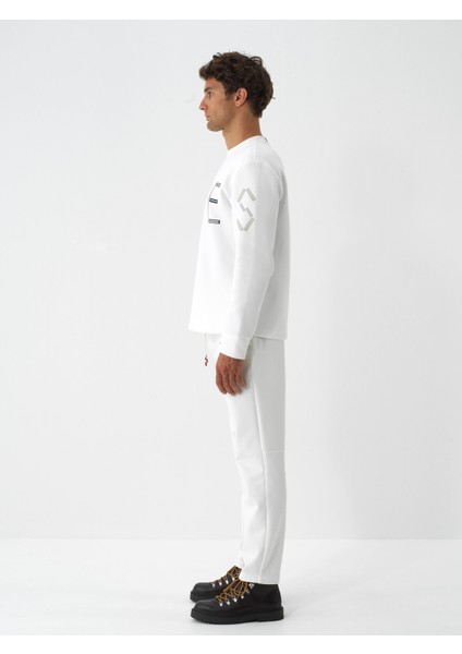 Erkek Ekru Pamuk Dokulu Regular Fit Sweatshirt modelleri