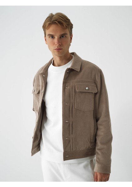 Erkek Bej Lüks Dokulu Soft Kadife Regular Fit Ceket fiyatları
