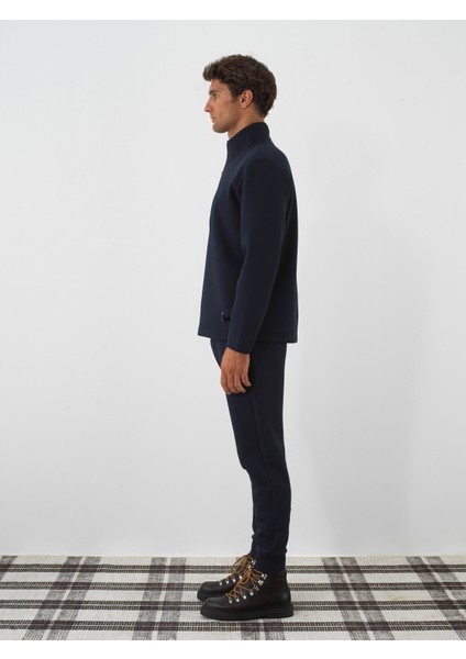 Erkek Lacivert Pamuk Dokulu Regular Fit Sweatshirt modelleri