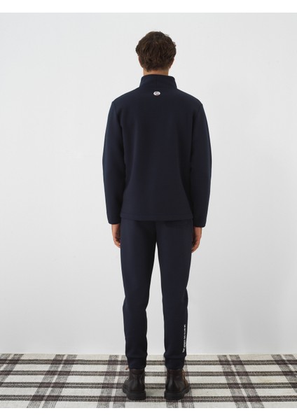 Erkek Lacivert Pamuk Dokulu Regular Fit Sweatshirt indirimleri