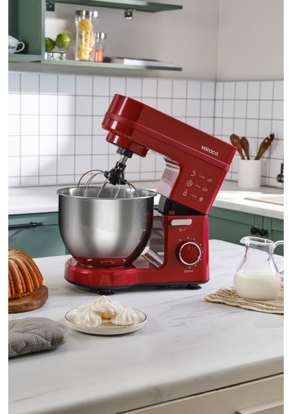 Kırmızı Mikser, 1500W, 5l, Dayanıklı ve Şık Tasarım