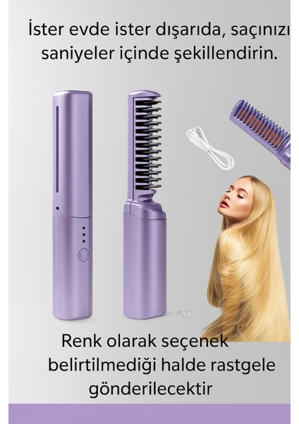 Mini Kablosuz Saç Düzleştirici Tarak, Renkli, 150°C-200°C, Taşınabilir, Pratik Kullanım fiyatları