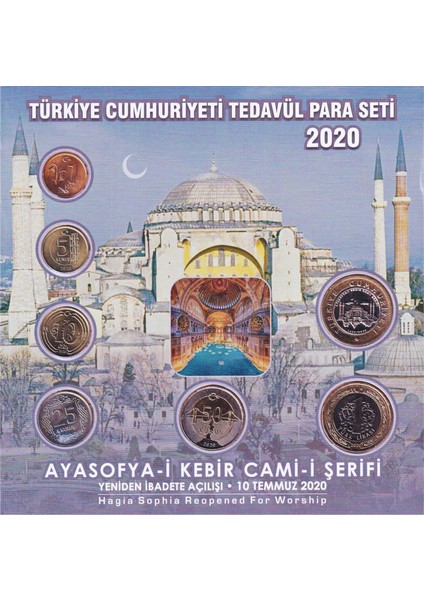 Türkiye Cumhuriyeti Tedavül Özel Para Seti - 2020 - Ayasofyanın Ibadete Açılışı