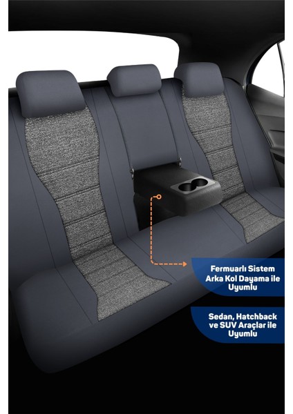 City Serisi Volkswagen Golf 8 2020 Sonrası ile Uyumlu Koltuk Kılıfı, Gri fırsatları