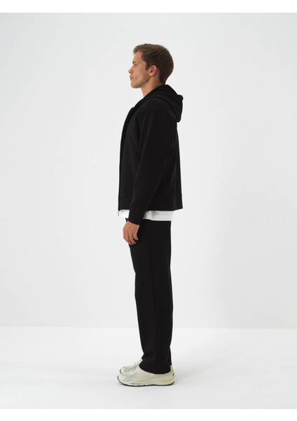 Erkek Siyah Pamuk Dokulu Oversize Sweatmont modelleri