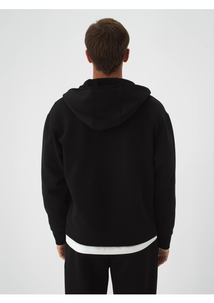 Erkek Siyah Pamuk Dokulu Oversize Sweatmont fırsatları