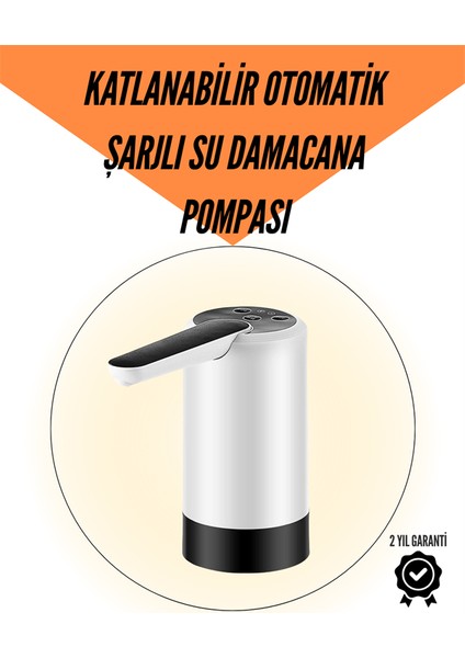 Şarjlı Su Pompası 8000MAH | Cam Damacana Uyumlu | Tek Tuşla Kontrol | USB Şarjlı Otomatik Dolu