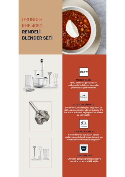 Yüksek Güçlü 1500W Rendeli Blender Seti, Beyaz Renk indirimleri