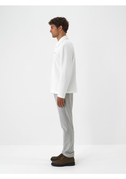 Erkek Ekru Pamuk Dokulu Regular Fit Sweatshirt modelleri