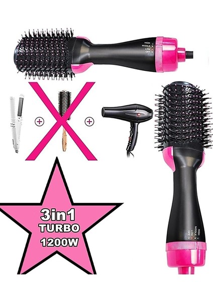 1200 W Çok Renkli Saç Şekillendirici ve Düzleştirici, Fırça ve Tarak, Hava Üflemeli fiyatları