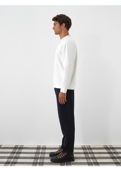 Erkek Ekru Esnek Dokulu Regular Fit Sweatshirt modelleri
