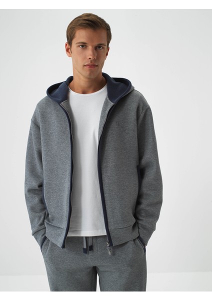 Erkek Gri Pamuk Dokulu Oversize Sweatmont fiyatları