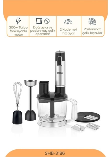 Gri 5 Fonksiyonlu El Blender Seti, Çok Amaçlı ve Kullanışlı Mutfak Yardımı