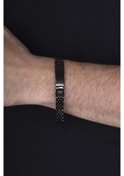 Klasik Model Siyah Çelik Erkek Bileklik fiyatları