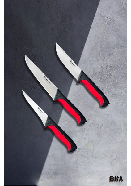 Sürmene Bha Noché Yetenekli Kasap Prosfesyonel Detaylı Üç Parça Kasap Bıçak Seti