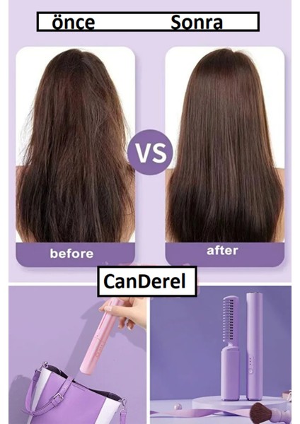 Mini Kablosuz Seramik Saç Düzleştirici Tarak Mor - Pratik ve Şık Saç Bakımı Aleti modelleri