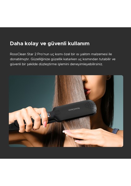 LED Ekranlı Geniş Plaka Saç Düzleştirici, Siyah, Şık ve Kullanışlı modelleri