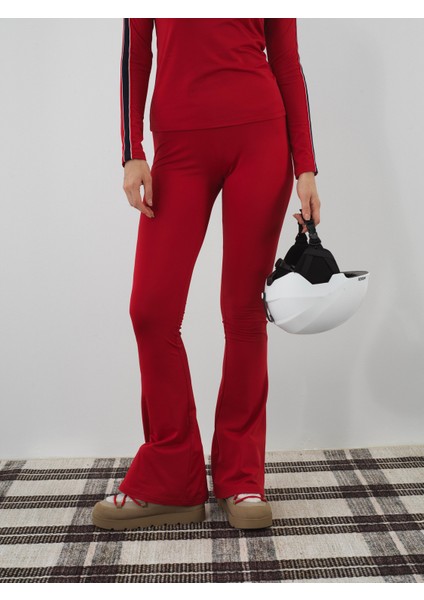Kadın Kırmızı Esnek Dokulu Regular Fit Pantolon fiyatları
