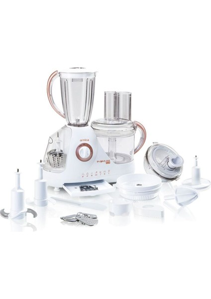 Şık Beyaz Çok Fonksiyonlu Mutfak Robotu, Pratik ve Güçlü Tasarım