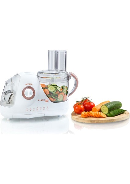 Şık Beyaz Çok Fonksiyonlu Mutfak Robotu, Pratik ve Güçlü Tasarım