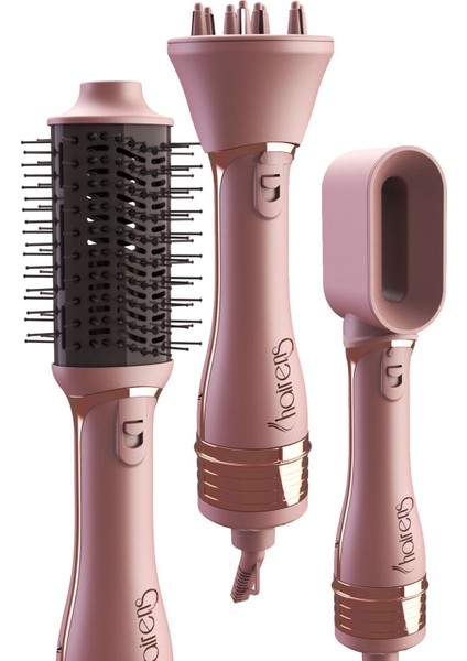 3'lü Saç Kurutma ve Düzleştirici Tarak Seti, 1200W, Pembe fırsatları