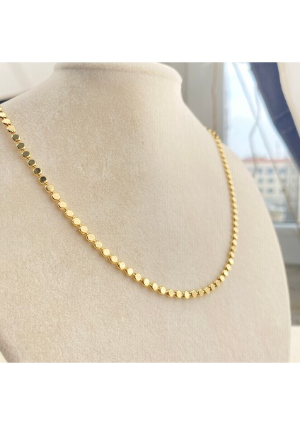 Dorika Kolye Ezme Topcuklu Kadın Kolye Kararmaz Çelik 45CM 14 Ayar fiyatları