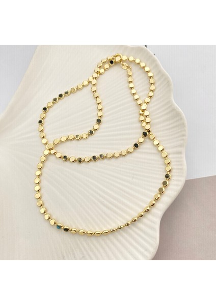 Dorika Kolye Ezme Topcuklu Kadın Kolye Kararmaz Çelik 45CM 14 Ayar fırsatları