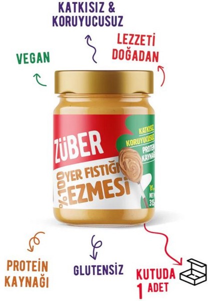 Zuber %100 Yer Fıstığı Ezmesi 315GR fiyatları