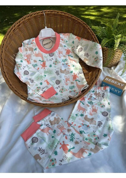 Hayvan Desen Baskılı Pijama Takımı