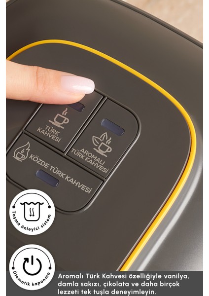 Şık ve Kullanışlı 5 Fincan Kapasiteli Türk Kahve Makinesi, Pineapple Yellow Renginde indirimleri