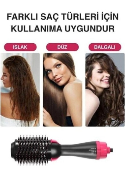 Siyah Fön Tarak One Step, Hızlı ve Pratik Saç Şekillendirme Aracı fırsatları