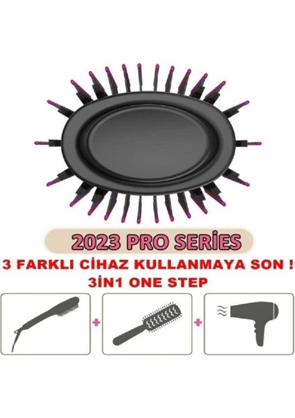 Siyah Fön Tarak One Step, Hızlı ve Pratik Saç Şekillendirme Aracı