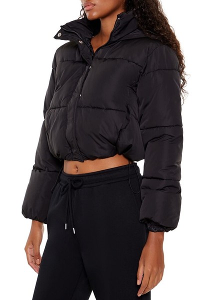 Kapüşonlu Crop Şişme Mont fırsatları