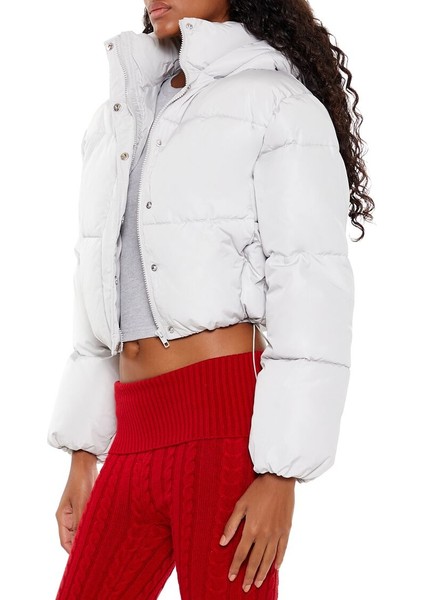 Kapüşonlu Crop Şişme Mont fırsatları