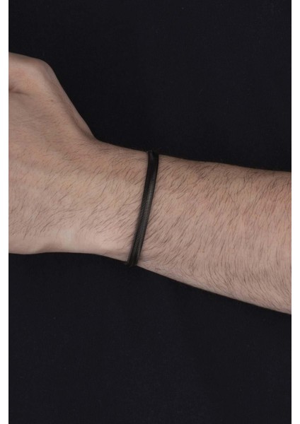 Italyan Zincir Siyah Erkek Çelik Bileklik fiyatları