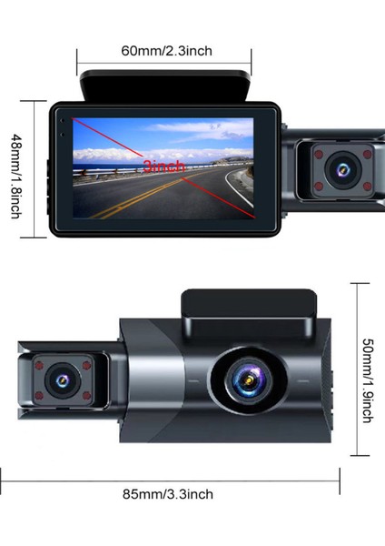 Full Hd 1080P 3 Lensli Wifi Destekli Araç Kamerası + Geri Görüş Dvr indirimleri