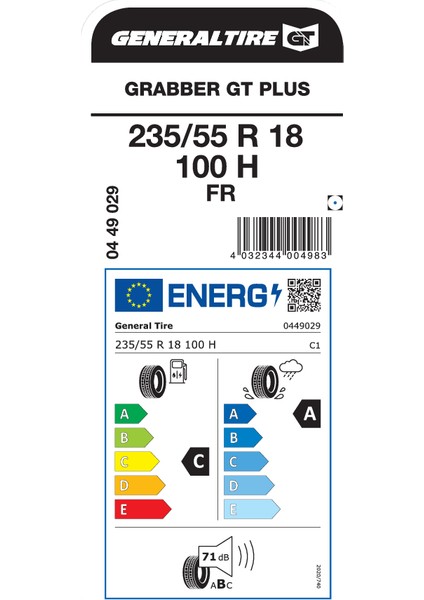 235/55R18 100H Fr Grabber Gt+ 2025 Yaz Lastiği fiyatları